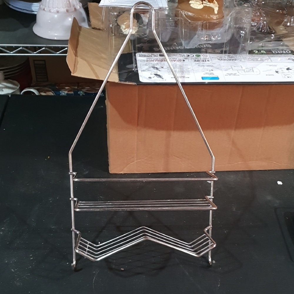 Chic Silver Metal Shower Bathroom Organizer